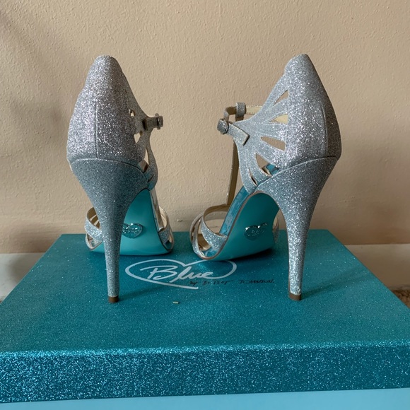 Silver Glitter Prom Heels - Picture 2 of 3